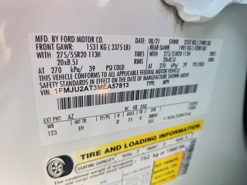 Photo 14 from auction – 2021 FORD EXPEDITION with VIN 1FMJU2AT3MEA57813