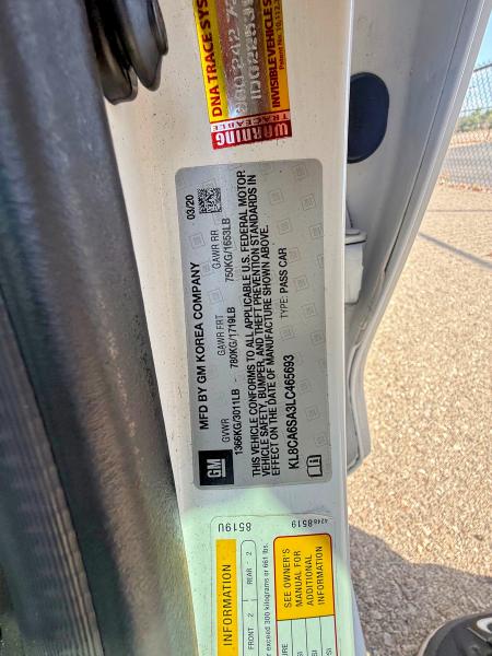 Photo 10 from auction – 2020 CHEVROLET SPARK with VIN KL8CA6SA3LC465693