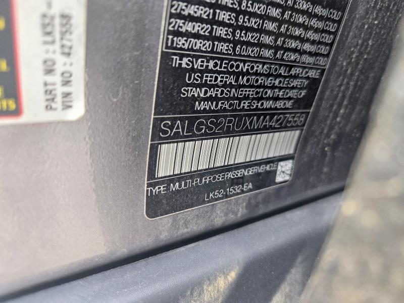 Photo 10 from auction – 2021 LAND ROVER RANGE ROVER with VIN SALGS2RUXMA427558