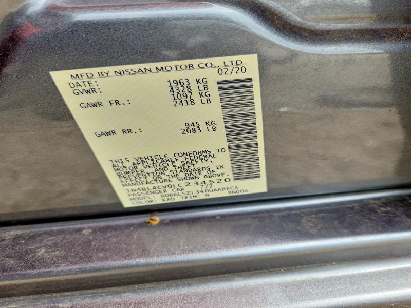 Photo 14 from auction – 2020 NISSAN ALTIMA with VIN 1N4BL4CV0LC234520