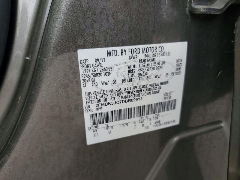 Photo 14 from auction – 2013 FORD EDGE with VIN 2FMDK3JC7DBB09612
