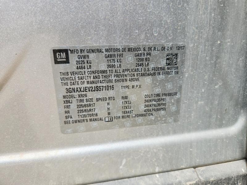 Photo 14 from auction – 2018 CHEVROLET EQUINOX with VIN 3GNAXJEV2JS571016