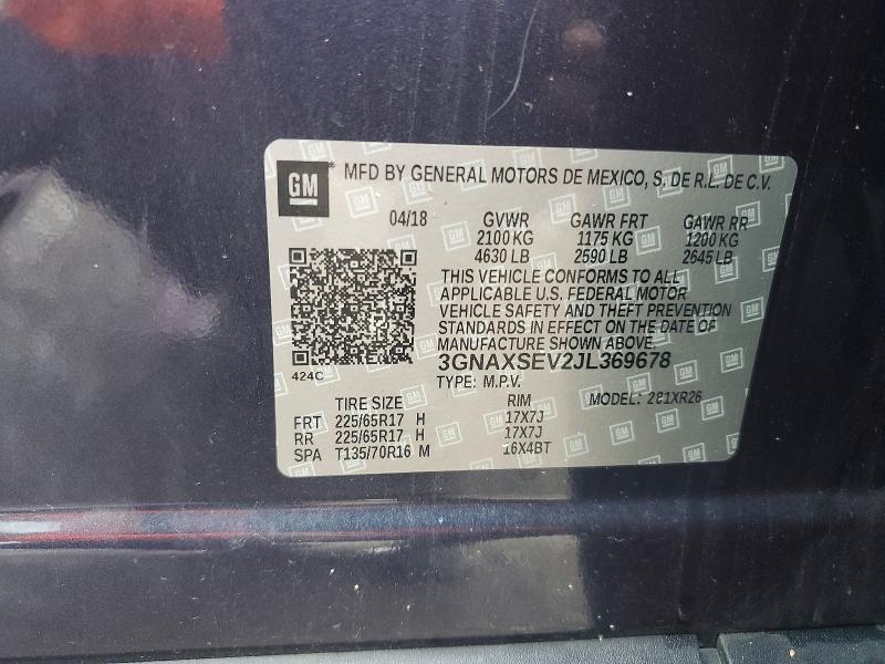 Photo 14 from auction – 2018 CHEVROLET EQUINOX with VIN 3GNAXSEV2JL369678