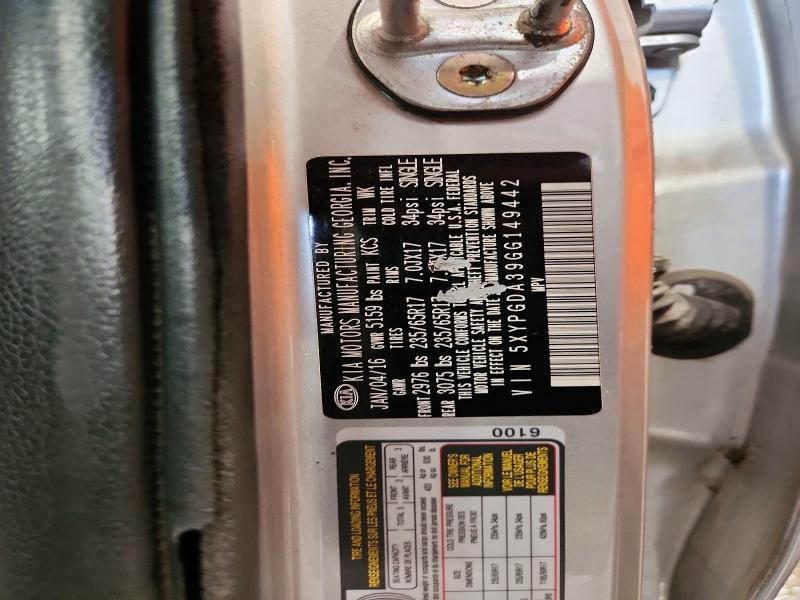 Photo 14 from auction – 2016 KIA SORENTO with VIN 5XYPGDA39GG149442