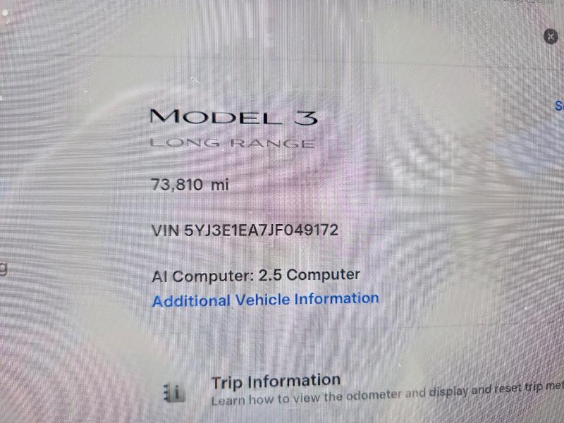 Photo 9 from auction – 2018 TESLA MODEL 3 with VIN 5YJ3E1EA7JF049172