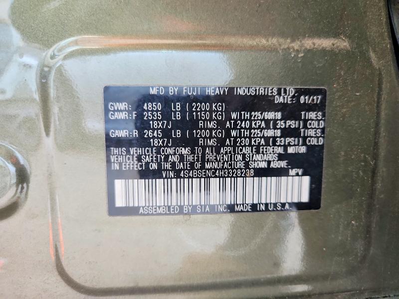 Photo 14 from auction – 2017 SUBARU OUTBACK with VIN 4S4BSENC4H3328238