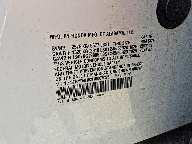 Zdjęcie 14 z aukcji – 2017 ACURA MDX z VIN 5FRYD4H52HB007025