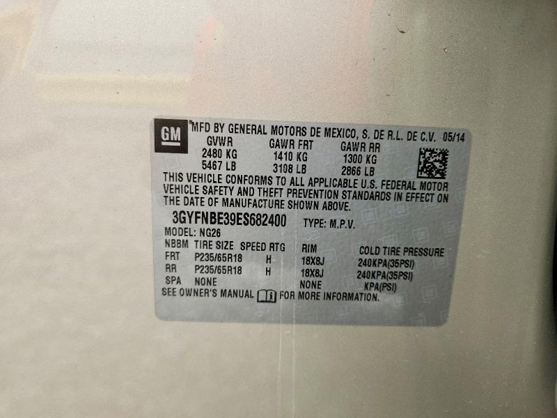 Photo 14 from auction – 2014 CADILLAC SRX with VIN 3GYFNBE39ES682400