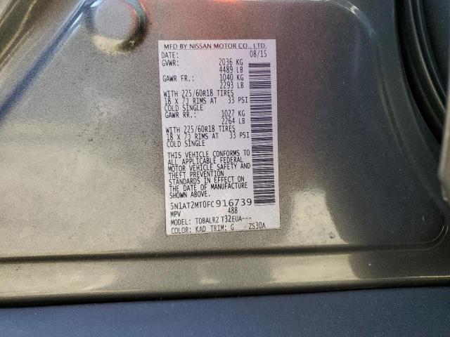 Photo 14 from auction – 2015 NISSAN ROGUE S with VIN 5N1AT2MT0FC916739