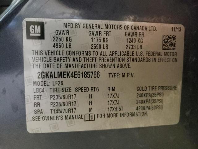 Photo 14 from auction – 2014 GMC TERRAIN SL with VIN 2GKALMEK4E6185766