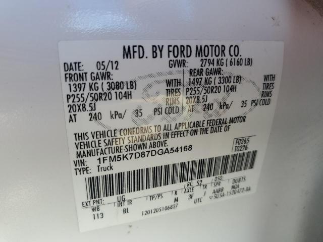 Photo 14 from auction – 2013 FORD EXPLORER X with VIN 1FM5K7D87DGA54168