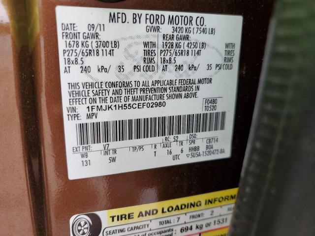 Photo 14 from auction – 2012 FORD EXPEDITION with VIN 1FMJK1H55CEF02980