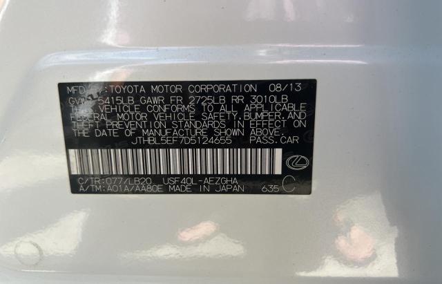 Photo 10 from auction – 2013 LEXUS LS 460 with VIN JTHBL5EF7D5124655