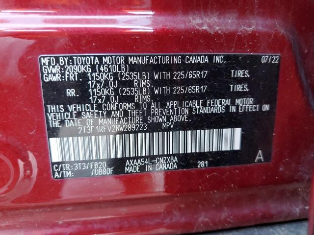 Photo 14 from auction – 2022 TOYOTA RAV4 LE with VIN 2T3F1RFV2NW289223