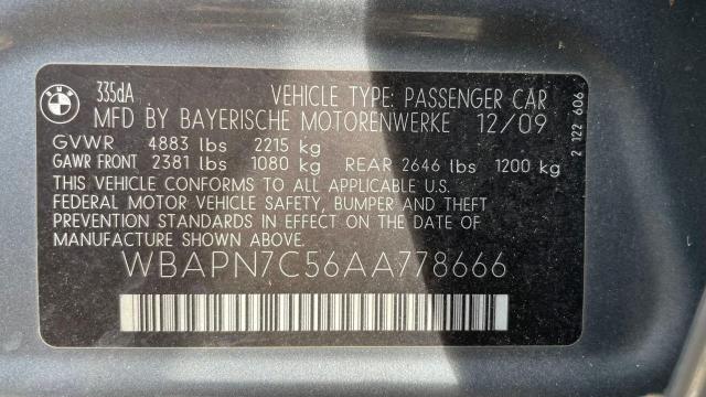Photo 10 from auction – 2010 BMW 335 D with VIN WBAPN7C56AA778666