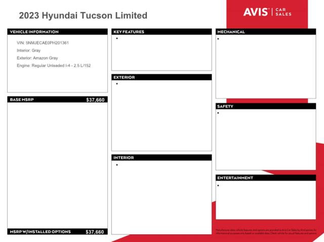 Photo 13 from auction – 2023 HYUNDAI TUCSON LIM with VIN 5NMJECAE0PH201361