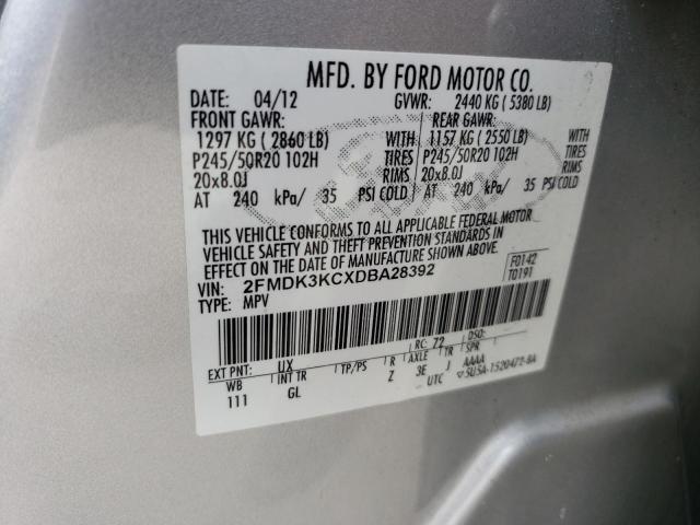 Photo 14 from auction – 2013 FORD EDGE LIMIT with VIN 2FMDK3KCXDBA28392
