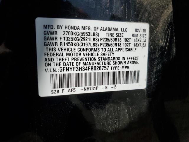 Photo 14 from auction – 2015 HONDA PILOT SE with VIN 5FNYF3H34FB026757