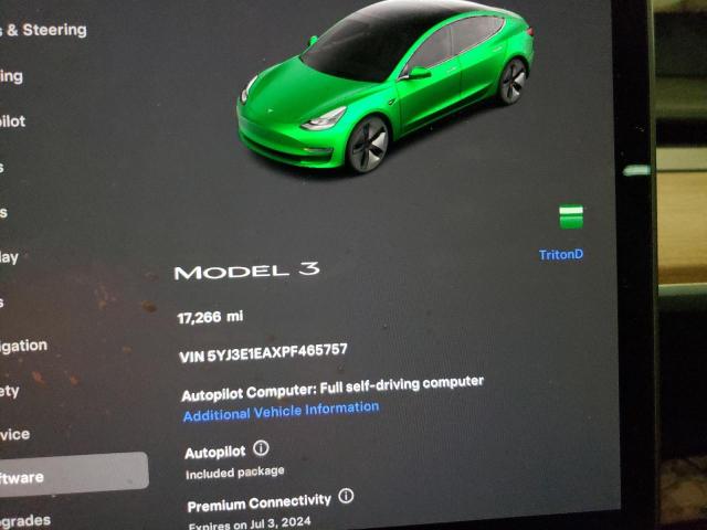 Photo 9 from auction – 2023 TESLA MODEL 3 with VIN 5YJ3E1EAXPF465757