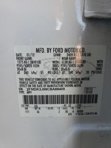 Photo 14 from auction – 2012 FORD EDGE SEL with VIN 2FMDK3J99CBA88409