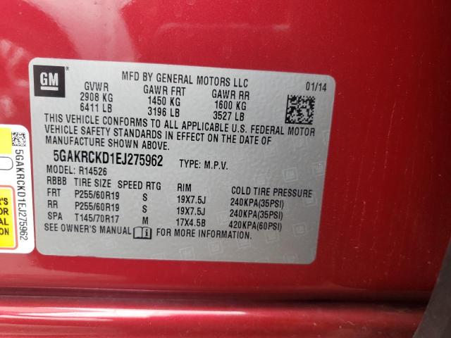 Photo 14 from auction – 2014 BUICK ENCLAVE with VIN 5GAKRCKD1EJ275962