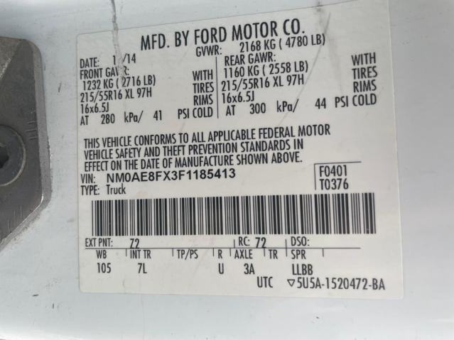 Photo 10 from auction – 2015 FORD TRANSIT CO with VIN NM0AE8FX3F1185413
