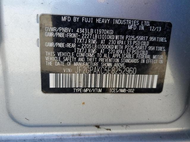 Photo 14 from auction – 2014 SUBARU XV CROSSTR with VIN JF2GPAKC5E8252960