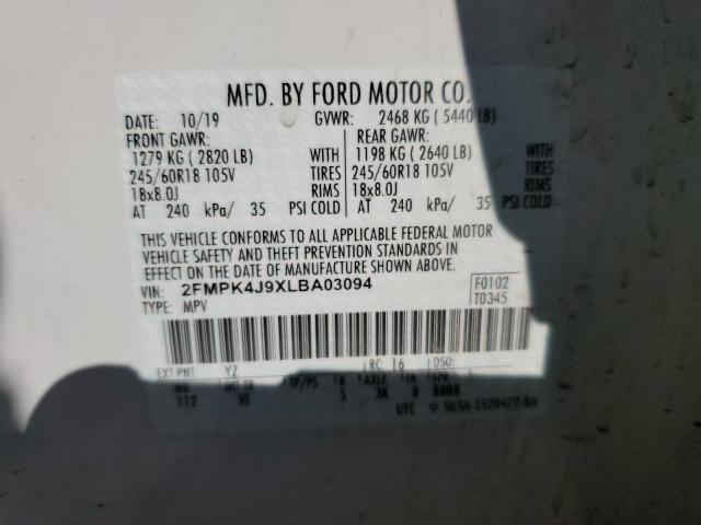 Photo 14 from auction – 2020 FORD EDGE SEL with VIN 2FMPK4J9XLBA03094