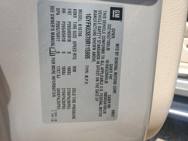 Photo 10 from auction – 2008 CADILLAC ESCALADE L with VIN 1GYFK63878R115995