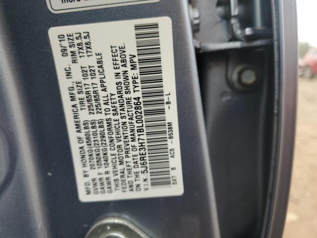 Photo 14 from auction – 2011 HONDA CR-V EXL with VIN 5J6RE3H71BL002864