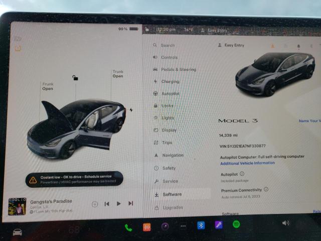 Photo 9 from auction – 2022 TESLA MODEL 3 with VIN 5YJ3E1EA7NF330877