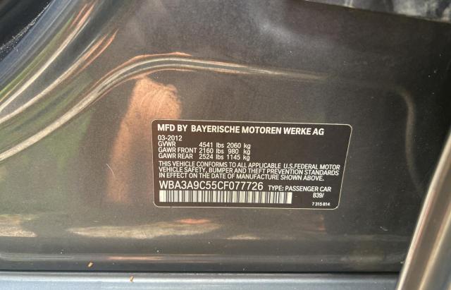 Photo 10 from auction – 2012 BMW 335 I with VIN WBA3A9C55CF077726