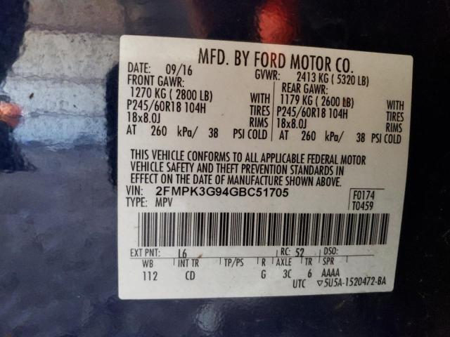 Photo 14 from auction – 2016 FORD EDGE SE with VIN 2FMPK3G94GBC51705