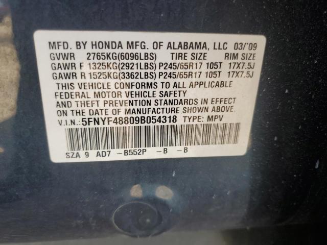 Photo 14 from auction – 2009 HONDA PILOT TOUR with VIN 5FNYF48809B054318