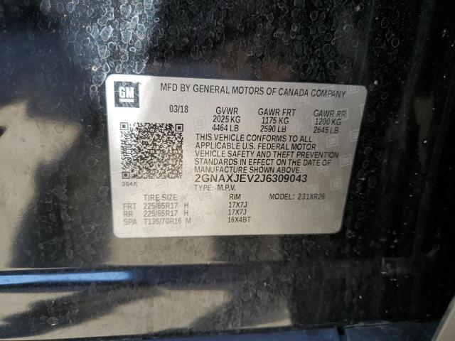 Photo 14 from auction – 2018 CHEVROLET EQUINOX LT with VIN 2GNAXJEV2J6309043