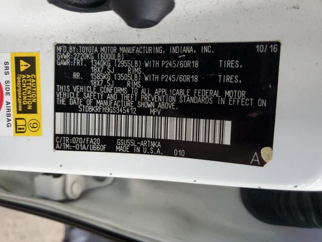 Photo 14 from auction – 2016 TOYOTA HIGHLANDER with VIN 5TDBKRFH9GS345412