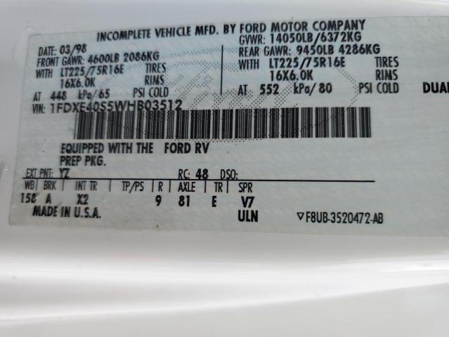 Photo 10 from auction – 1998 FORD TIOGA with VIN 1FDXE40S5WHB03512