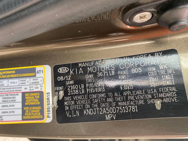Photo 10 from auction – 2013 KIA SOUL with VIN KNDJT2A50D7513781