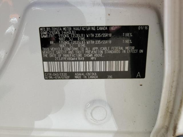 Photo 14 from auction – 2016 TOYOTA RAV4 SE with VIN 2T3JFREV8GW441649