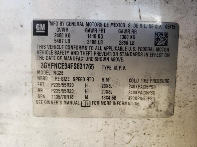 Photo 14 from auction – 2015 CADILLAC SRX PERFOR with VIN 3GYFNCE34FS631765