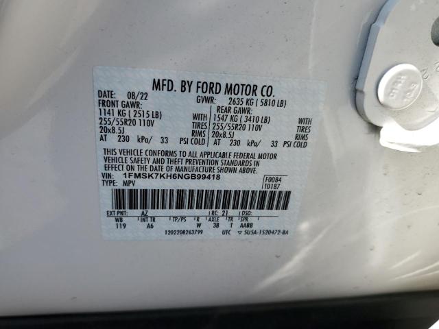Photo 14 from auction – 2022 FORD EXPLORER S with VIN 1FMSK7KH6NGB99418