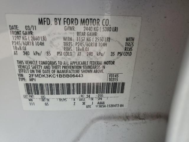 Photo 14 from auction – 2011 FORD EDGE LIMIT with VIN 2FMDK3KC1BBB06443