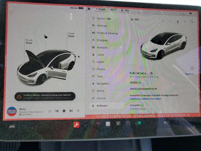 Photo 9 from auction – 2021 TESLA MODEL 3 with VIN 5YJ3E1EA2MF873729
