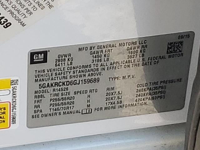 Photo 14 from auction – 2016 BUICK ENCLAVE with VIN 5GAKRCKD6GJ159689