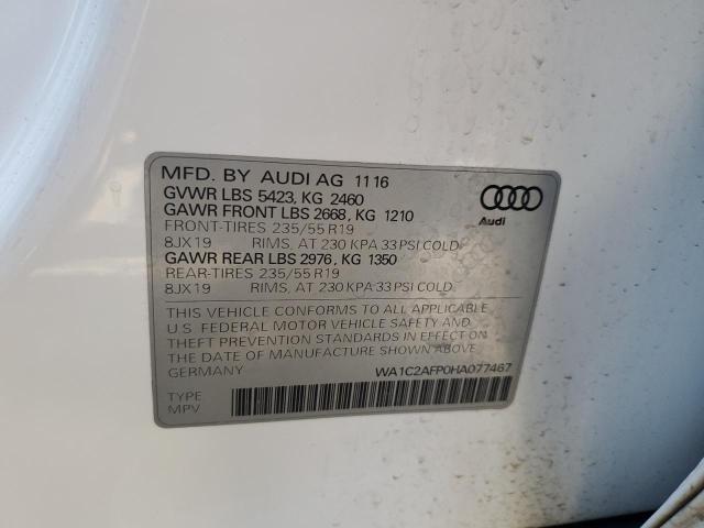 Photo 14 from auction – 2017 AUDI Q5 PREMIUM with VIN WA1C2AFP0HA077467