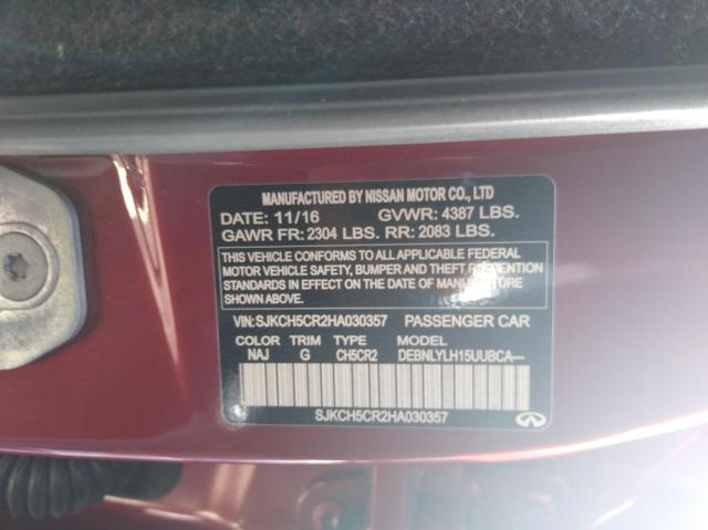 Photo 10 from auction – 2017 INFINITI QX30 BASE with VIN SJKCH5CR2HA030357
