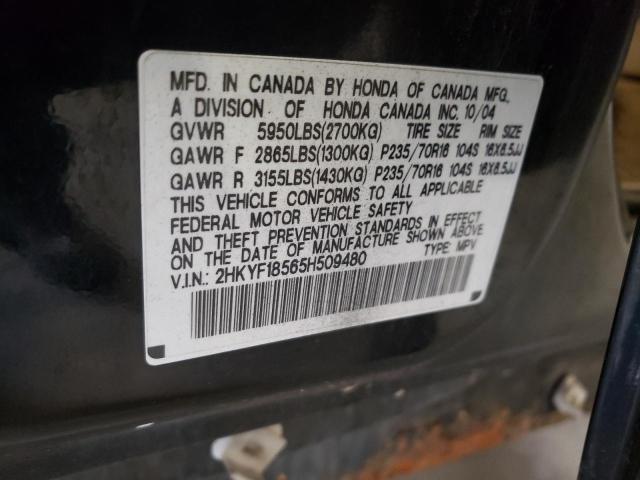 Photo 14 from auction – 2005 HONDA PILOT EXL with VIN 2HKYF18565H509480