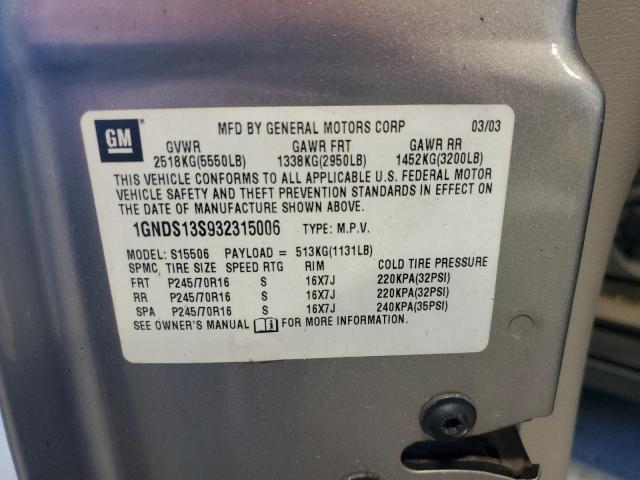 Photo 14 from auction – 2003 CHEVROLET TRAILBLAZE with VIN 1GNDS13S932315006