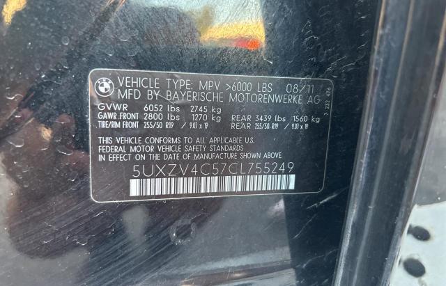 Photo 10 from auction – 2012 BMW X5 XDRIVE3 with VIN 5UXZV4C57CL755249