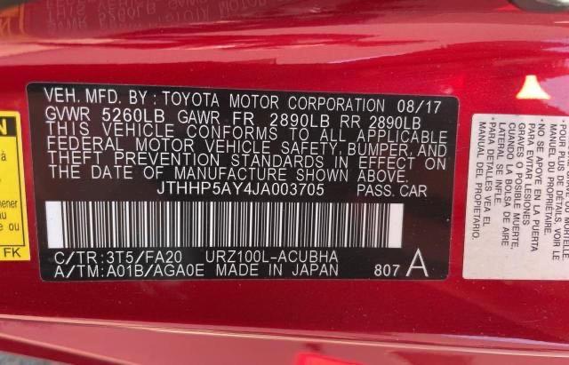 Photo 10 from auction – 2018 LEXUS LC 500 with VIN JTHHP5AY4JA003705